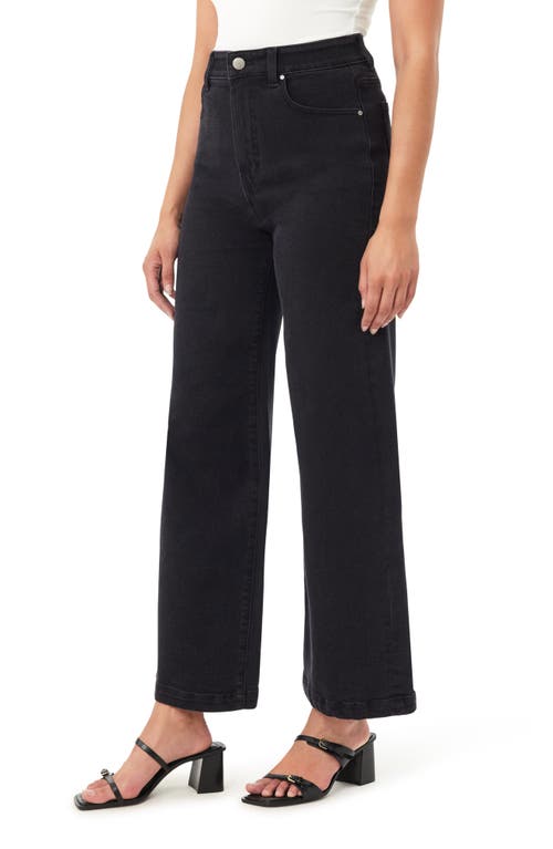 Curve Appeal Parisian High Waist Wide Leg Jeans In Black