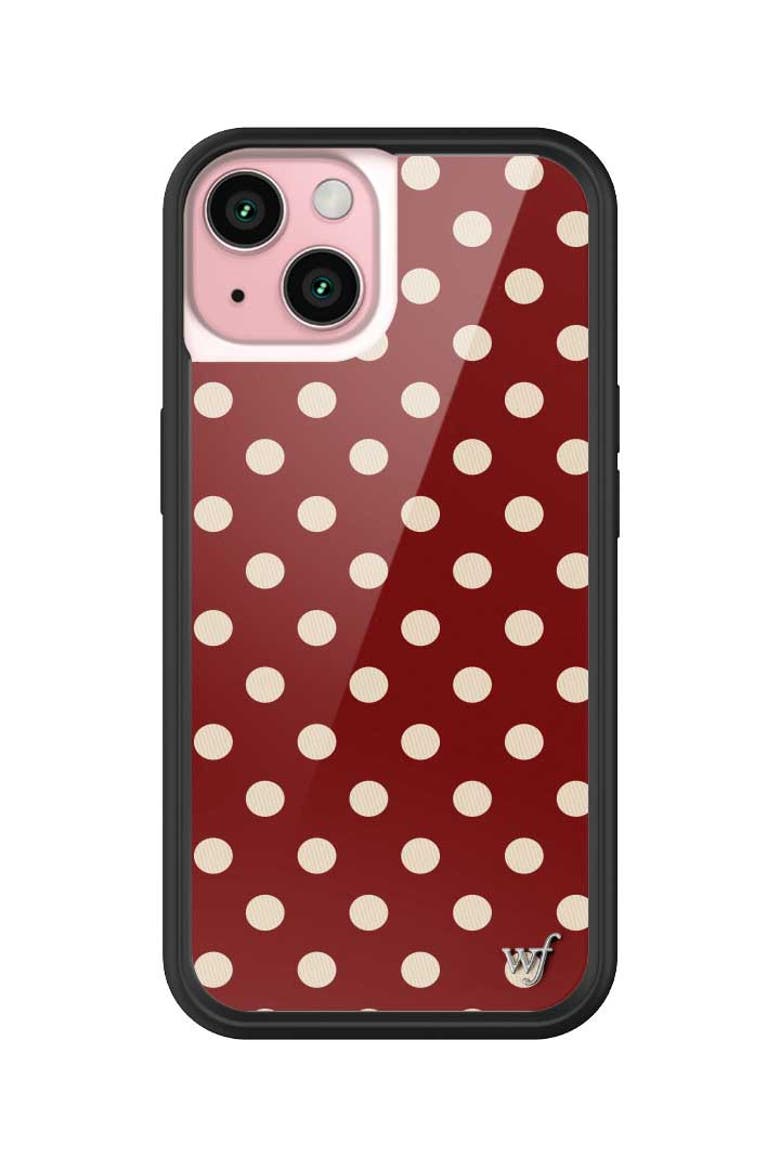 Polka Dot | Burgundy and Cream iPhone Case, Alternate, color, Burgundy