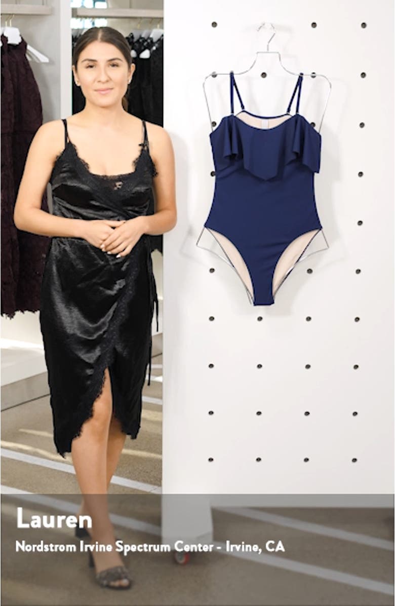 Off the Shoulder Ruffle One-Piece Swimsuit, sales video thumbnail