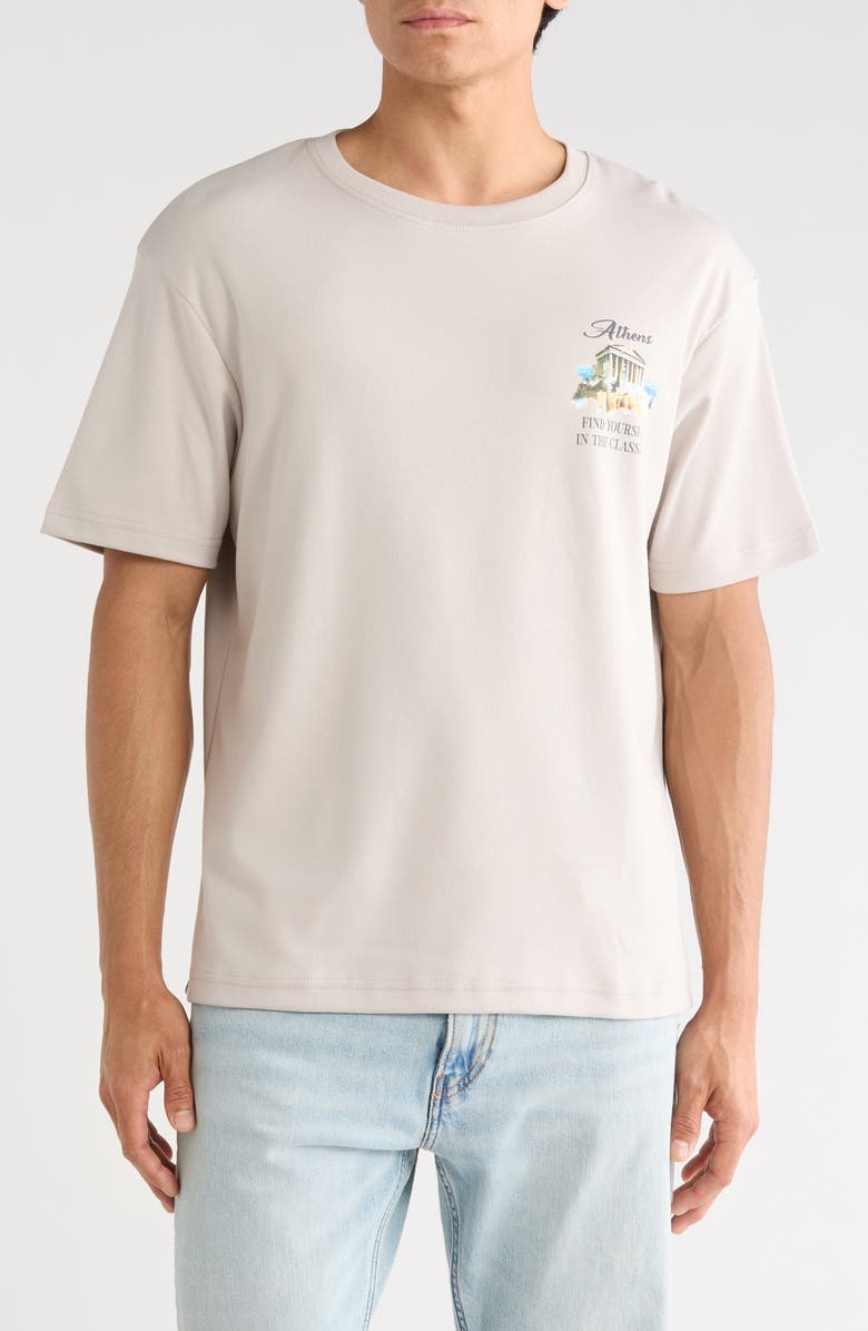 DENIM AND FLOWER Athens Graphic T-Shirt, Main, color, Sand