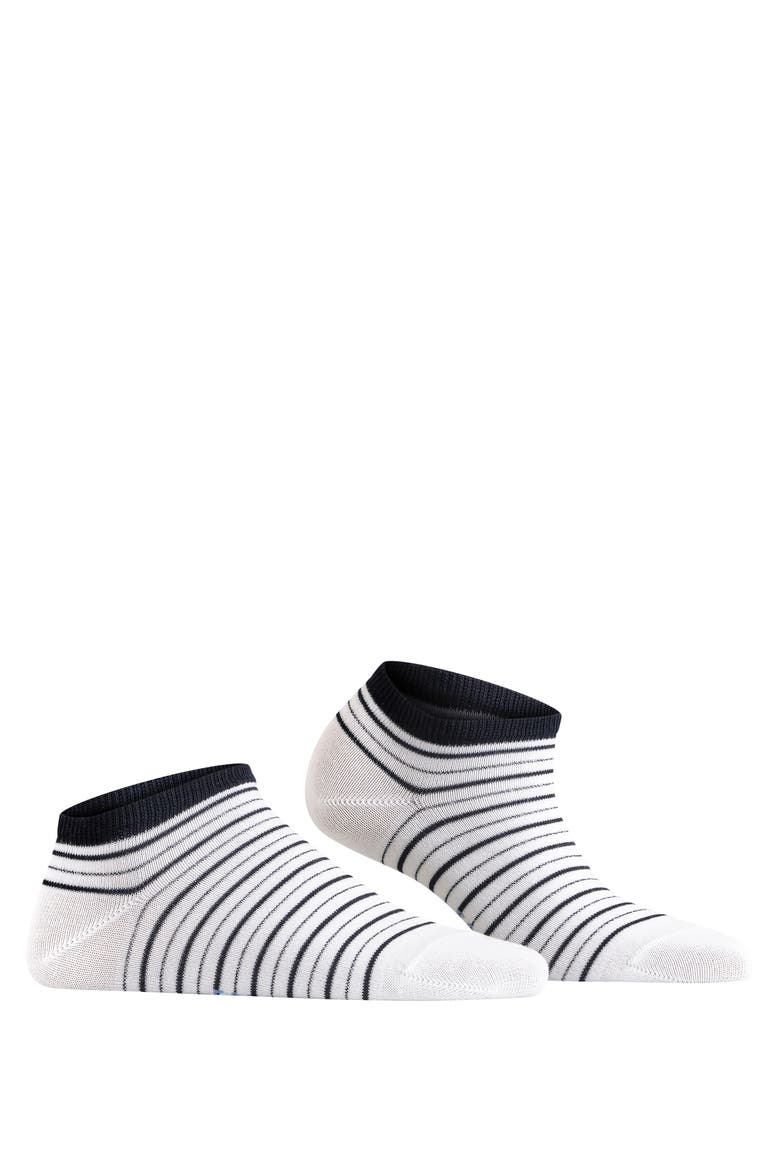 Stripe Shimmer Sneaker Socks, Alternate, color, White