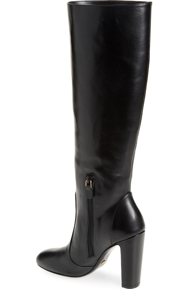 Stuart Weitzman Vida 100 Knee High Leather Boot, Alternate, color, Black