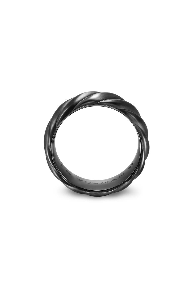 Men's Sculpted Cable Band Ring in Black Titanium, 9mm, Alternate, color, BLACK TITANIUM