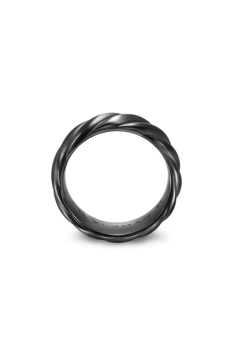 David Yurman Men's Sculpted Cable Band Ring in Black Titanium, 9mm, Alternate, color, Black Titanium