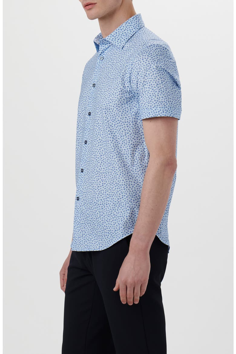 Miles OoohCotton® Print Short Sleeve Button-Up Shirt, Alternate, color, AIR BLUE