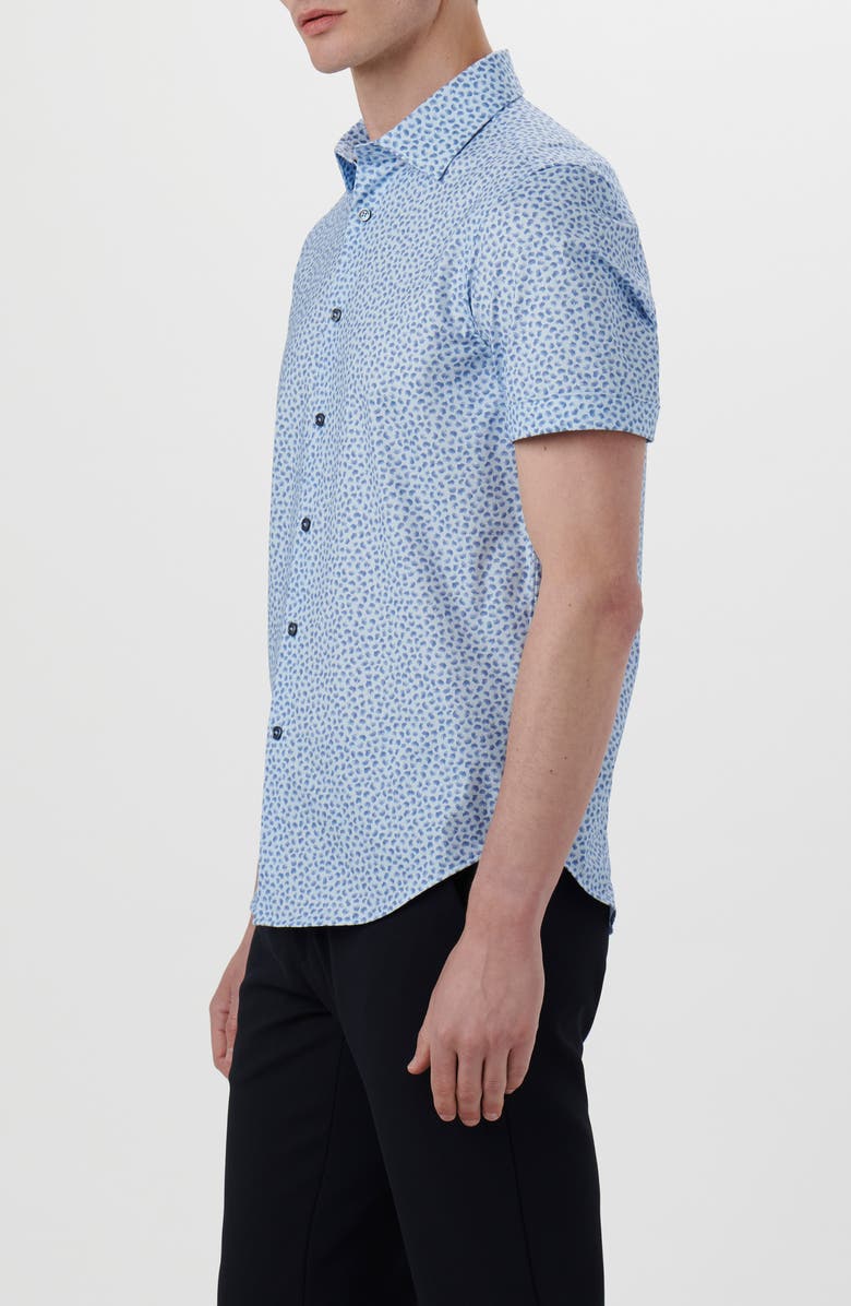 Bugatchi Miles OoohCotton<sup>®</sup> Print Short Sleeve Button-Up Shirt, Alternate, color,