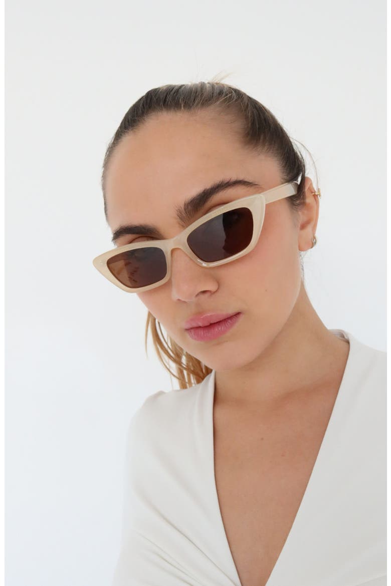 Blasè Cateye Polarized Sunglasses, Alternate, color, Brown