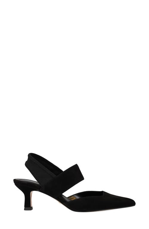Pelle Moda Kiam Slingback Pointed Toe Kitten Heel Pump In Black