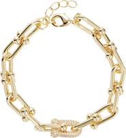ATHRA LUXE Horseshoe Pavé Chain Bracelet