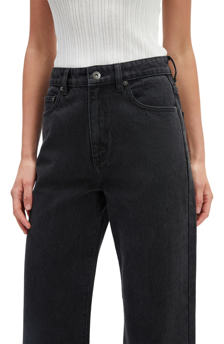 Bardot Cindy High Waist Wide Leg Jeans, Alternate, color, Washed Black