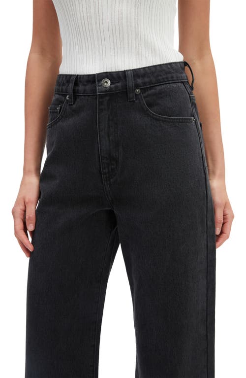 Bardot Cindy Wide Full Leg Jeans In Washed Black