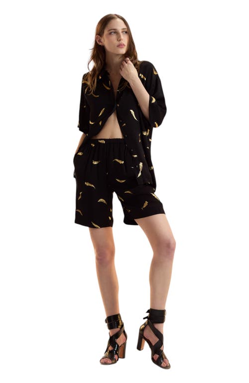Cynthia Rowley Blake Camp Shirt In Black