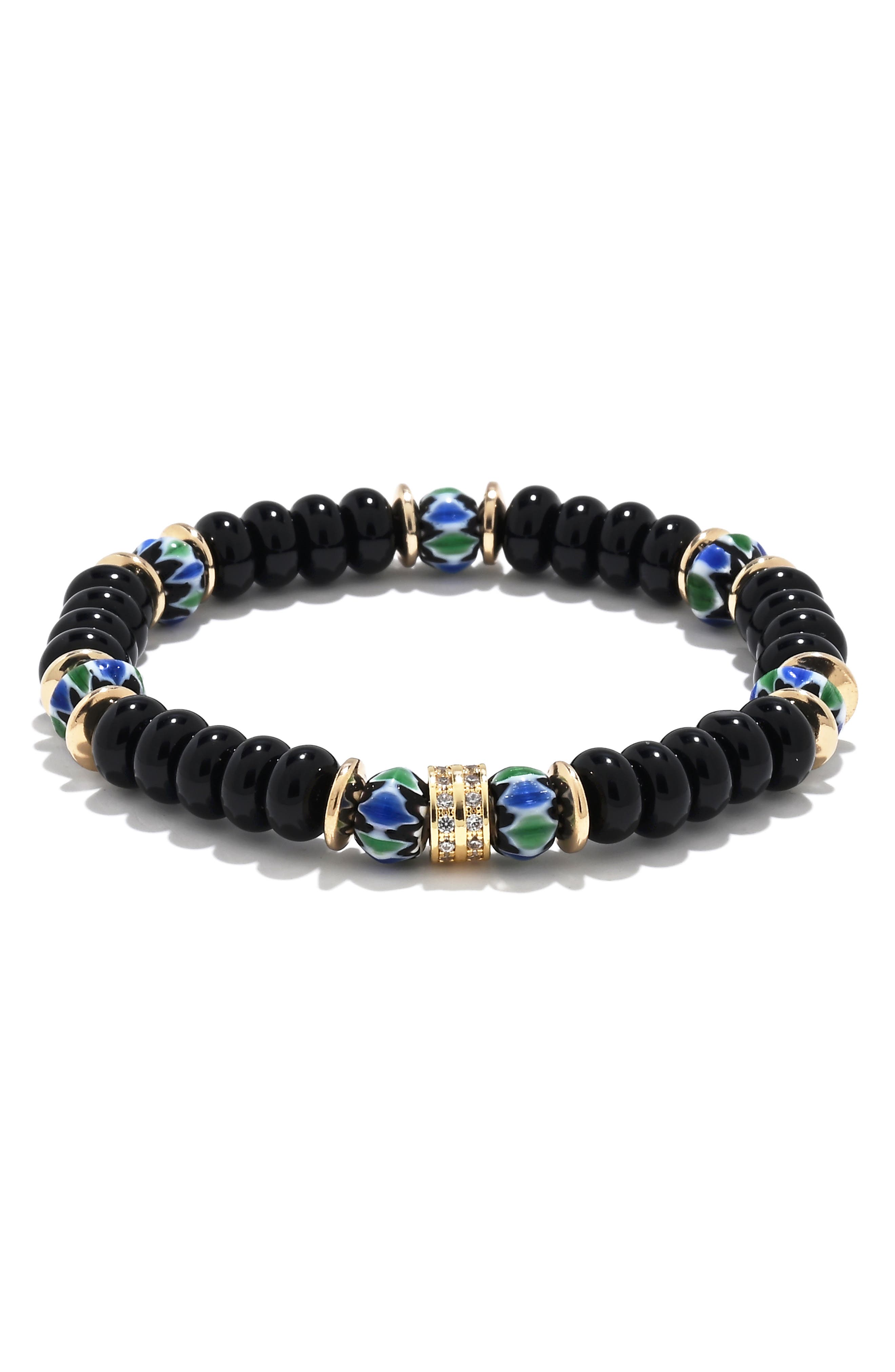EYE CANDY LOS ANGELES Charlie Pavé Beaded Stretch Bracelet