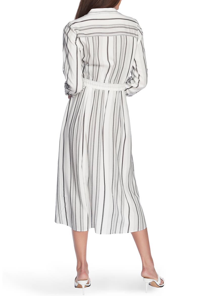 Long Sleeve Stripe Midi Shirtdress, Alternate, color, SOFT ECRU