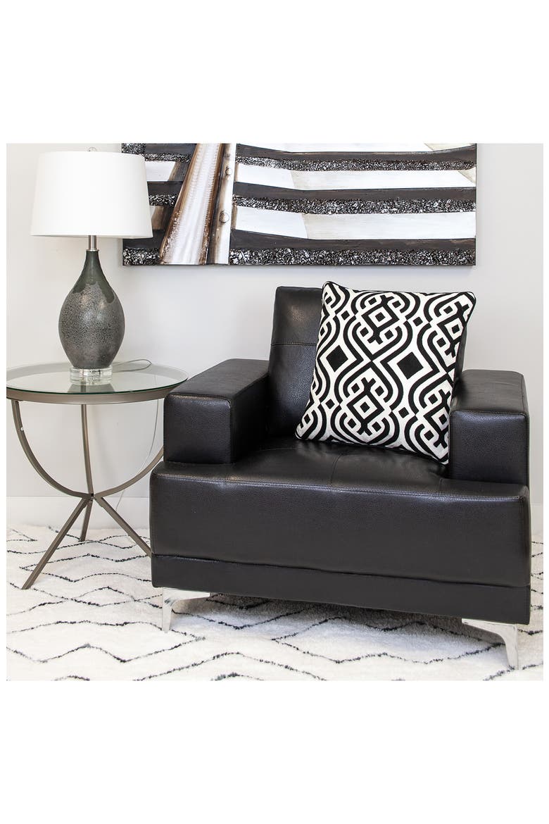 Vega Throw Pillow, Alternate, color, BLACK