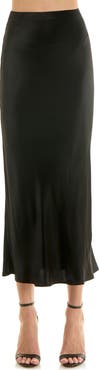 Socialite Bias Cut Satin Maxi Skirt