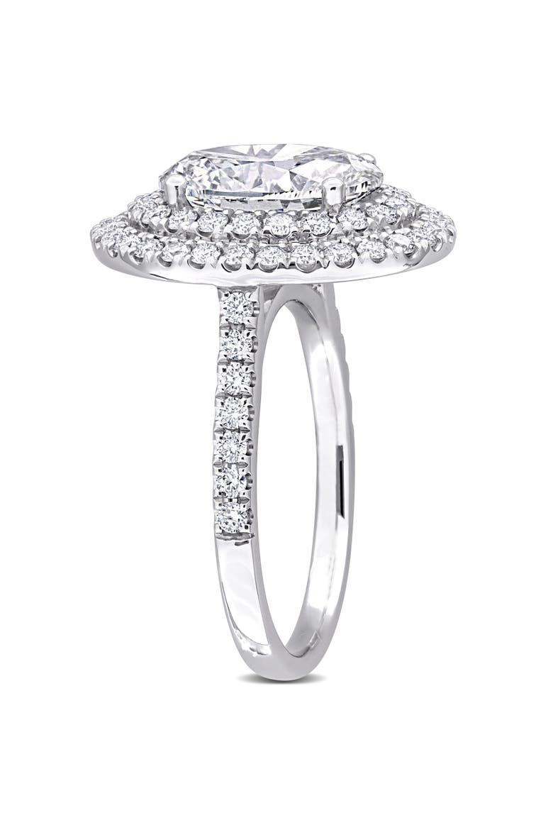 3-7/8 CTW Lab-Grown Diamond Double Halo Ring 14k, Alternate, color, White Gold