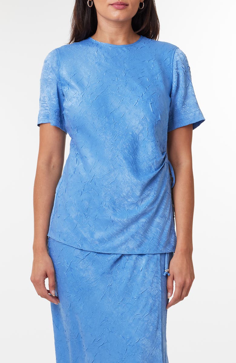 Scotch & Soda Side Tie Crushed Satin Top, Main, color, 