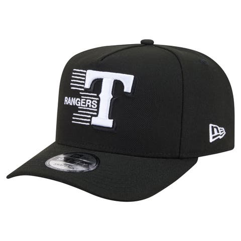 Men's New Era  Black Texas Rangers Motion A-Frame 9FIFTY Snapback Hat