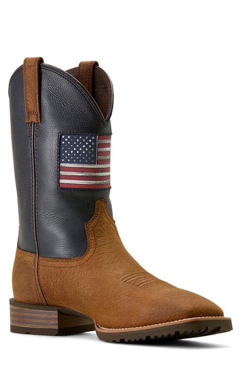 Hybrid Rancher Patriot Wide Square Toe Cowboy Boot (Men)