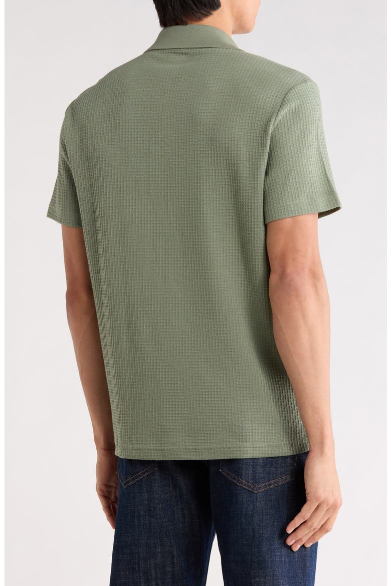 Johnny Collar Waffle Knit Polo, Alternate, color, FATIGUE GREEN