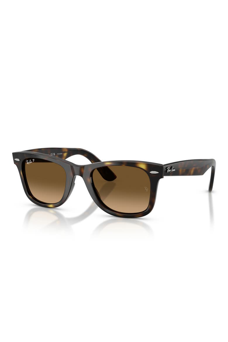 50mm Wayfarer Ease Polarized Sunglasses, Alternate, color, HAVANA / POLAR BROWN GRADIENT