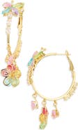 EYE CANDY LOS ANGELES Karmen Flower Dangle Hoop Earrings