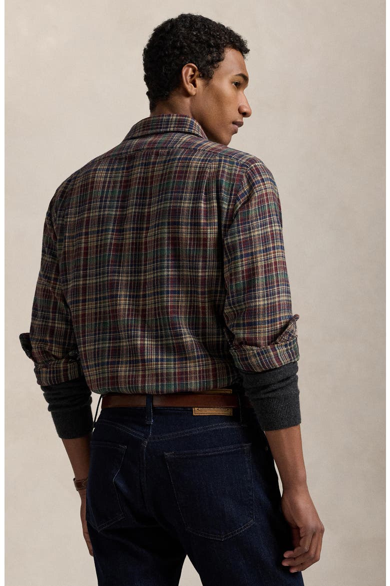 Brushed Flannel Button-Up Shirt, Alternate, color, MULTI RED