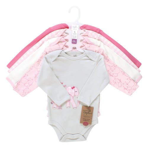 Touched By Nature Little Soft Organic Cotton Long-sleeve One-piece Essentials In Pink