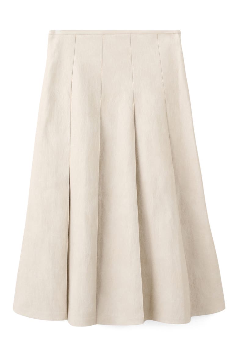 Sia Faux Leather Godet Skirt, Main, color, ECRU