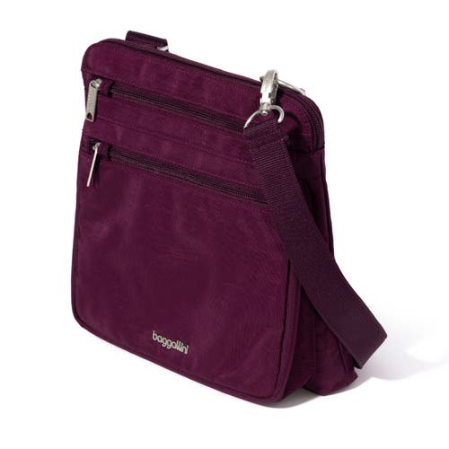 Baggallini Securtex Anti-theft Large Crossbody Bag In Purple
