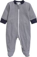 Kissy Kissy Stripe Pima Cotton Zip Footie