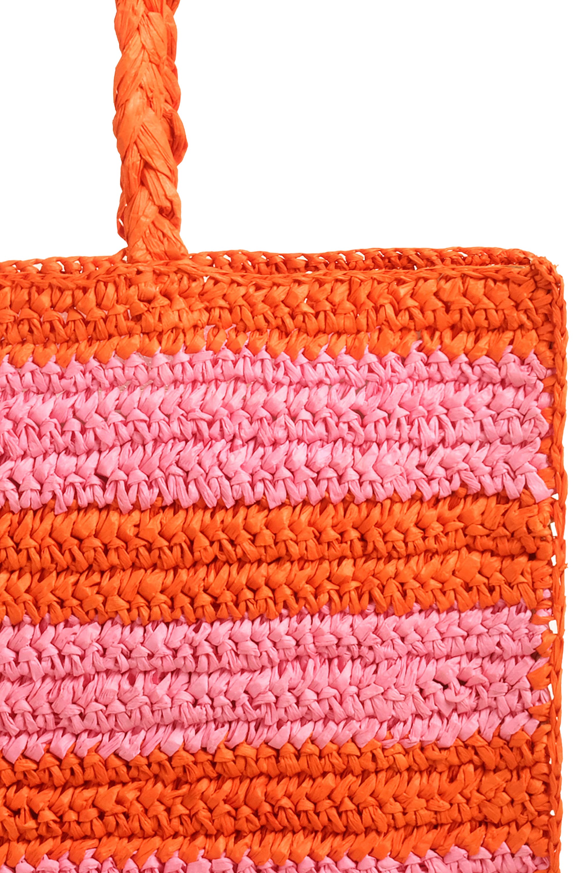 Delhi 100% Raffia Shoulder Bag 17X14 In, Alternate, color, Red-Pink