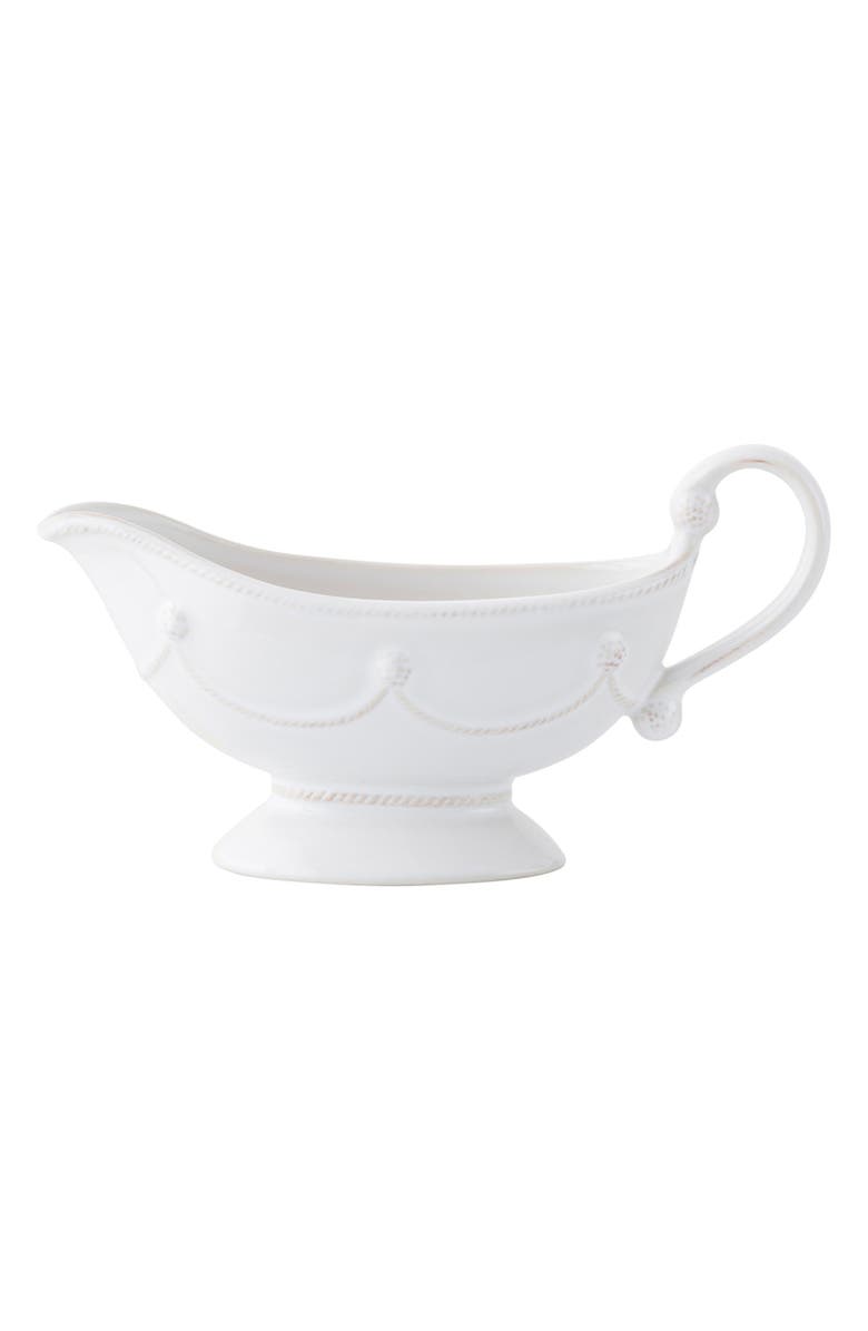 Juliska Berry 
Thread Sauce Boat 
Saucer, Alternate, color, Whitewash