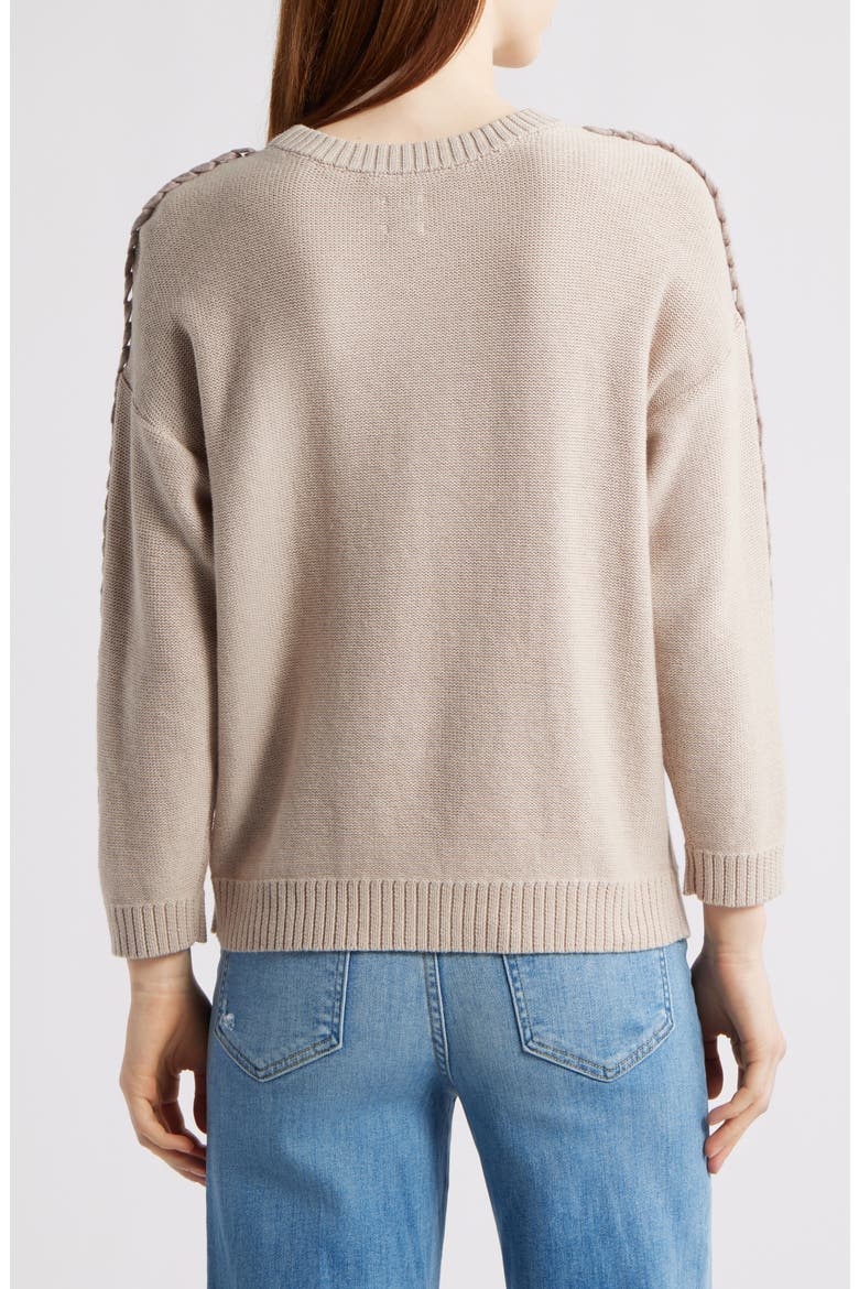 Lace Up Relaxed Sweater, Alternate, color, TAUPE