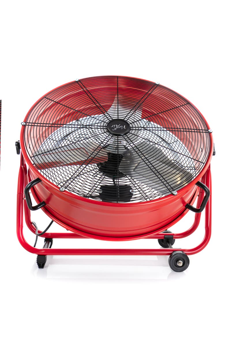 Vie Air 24 Inch Commercial Floor Drum Fan, Alternate, color, Red