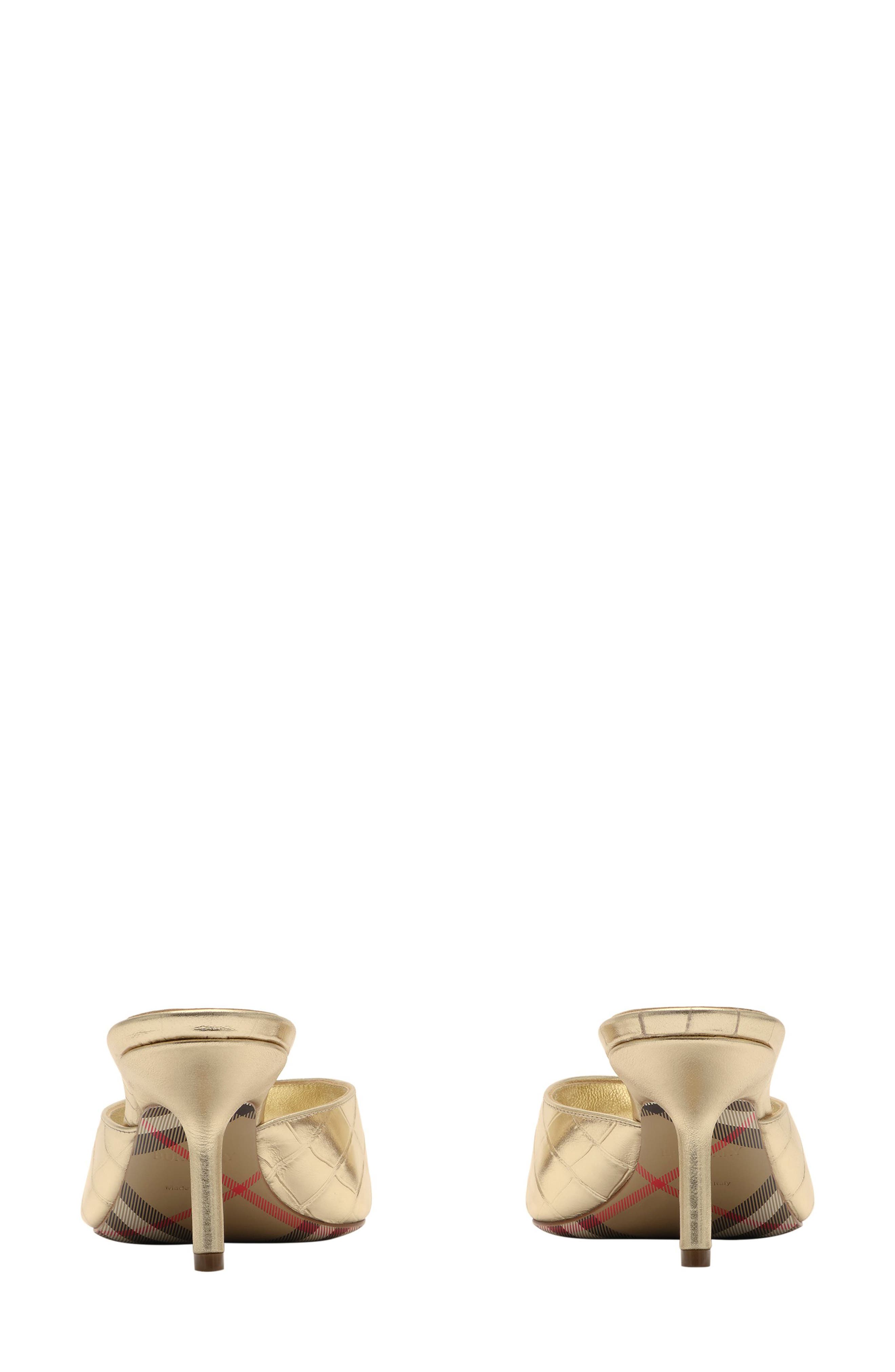 Mews Heeled Mule, Alternate, color, GOLD