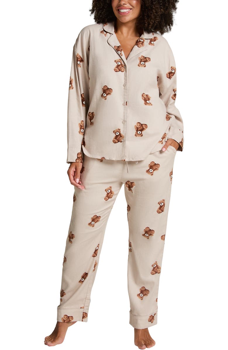 Hunkemöller Jacket Flannel Twill Bear, Alternate, color, Grey