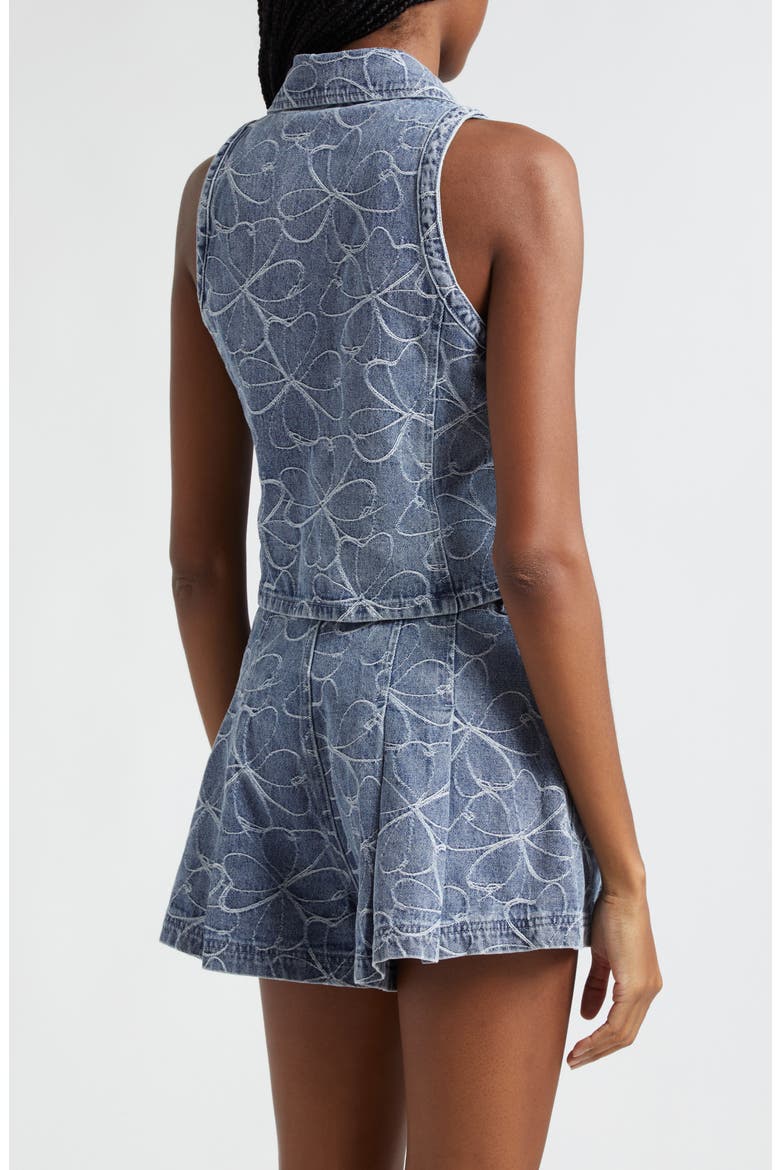 Deacon Floral Embroidery Denim Vest, Alternate, color, INDIGO EMB FLORAL DENIM