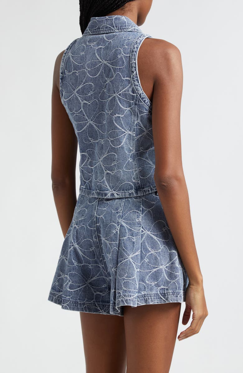 Ramy Brook Deacon Floral Embroidery Denim Vest, Alternate, color, 