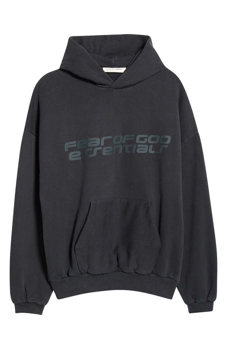 Fear of God Essentials '90s Cotton Hoodie, Main, color, Vintage Black