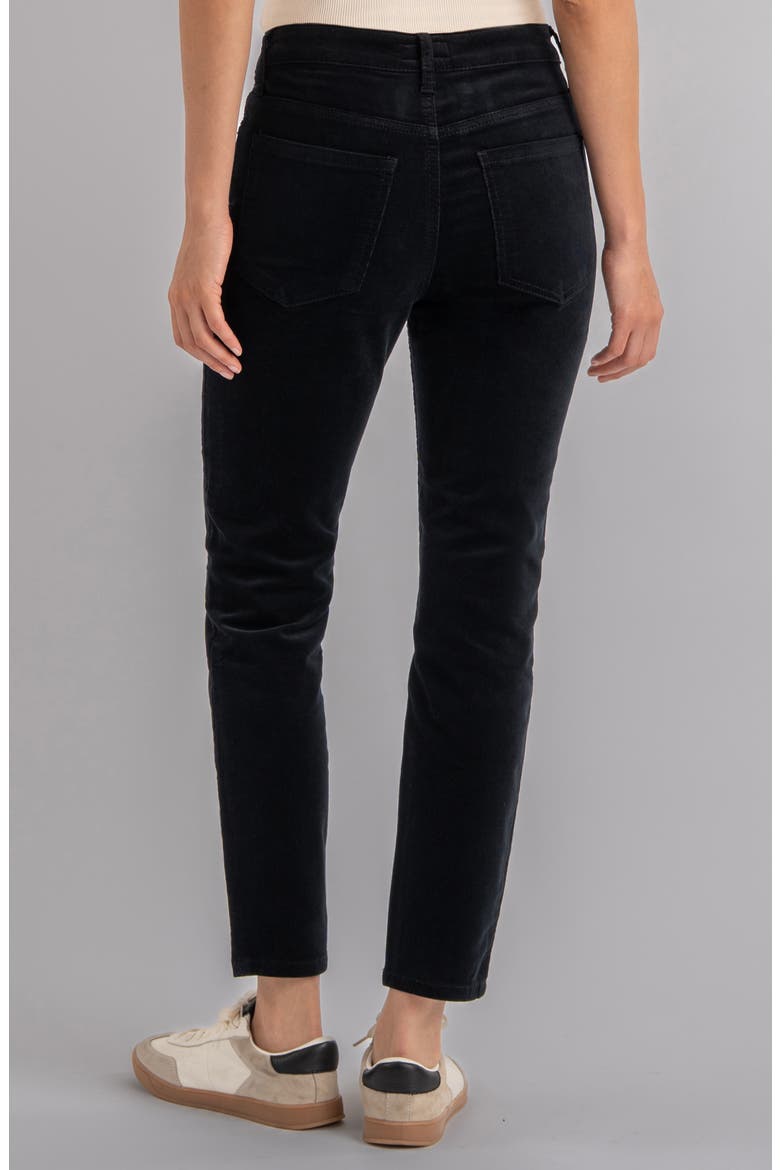 Charlize High Waist Velvet Ankle Cigarette Pants, Alternate, color, BLACK