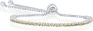 SIMONA Sterling Silver Citrine CZ Bolo Bracelet
