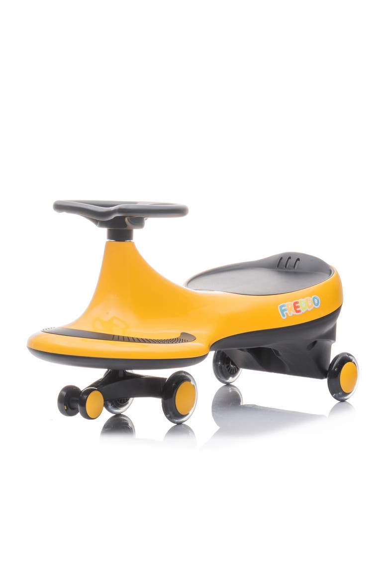 Swing Car with Flashing Wheels, Main, color, YELLOW