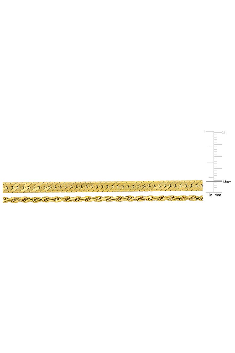 Double Strand Herringbone Necklace & Bracelet Set, Alternate, color, YELLOW GOLD