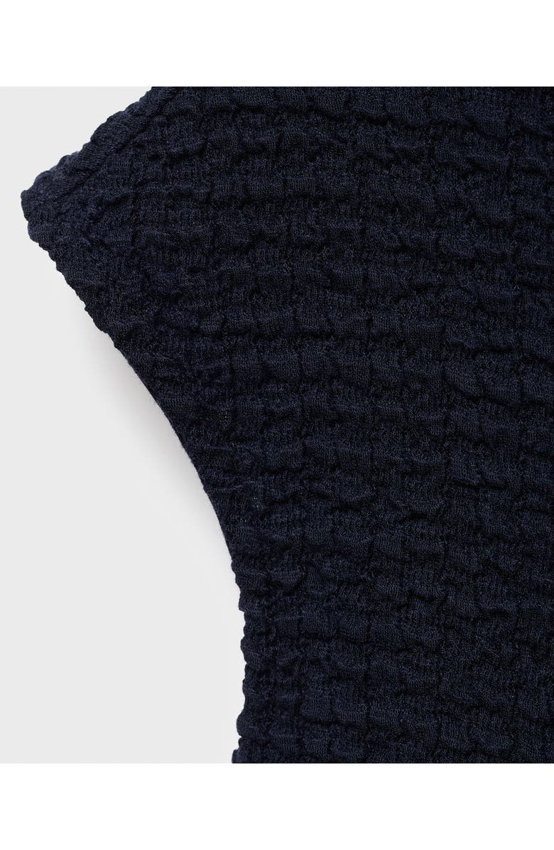 MANGO Cotton Blend Crepe Maternity Top, Alternate, color, Navy