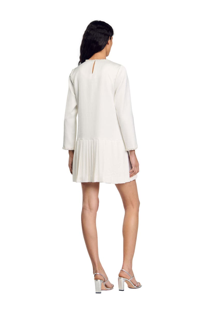 SANDRO Short satin-effect beaded dress, Alternate, color,