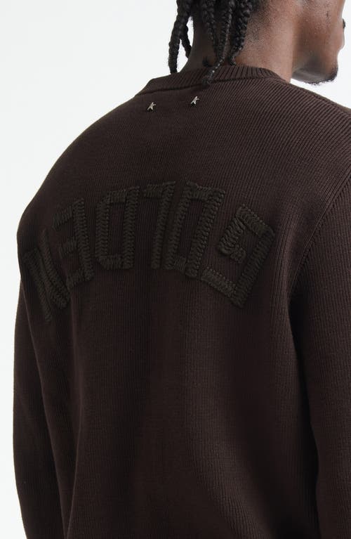 Golden Goose Journey Regular Fit Cotton Blend Rib Sweater In Brown
