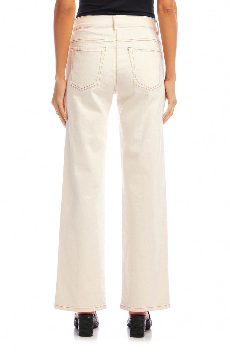 Karen Kane High Waist Wide Leg Jeans, Alternate, color, Natural