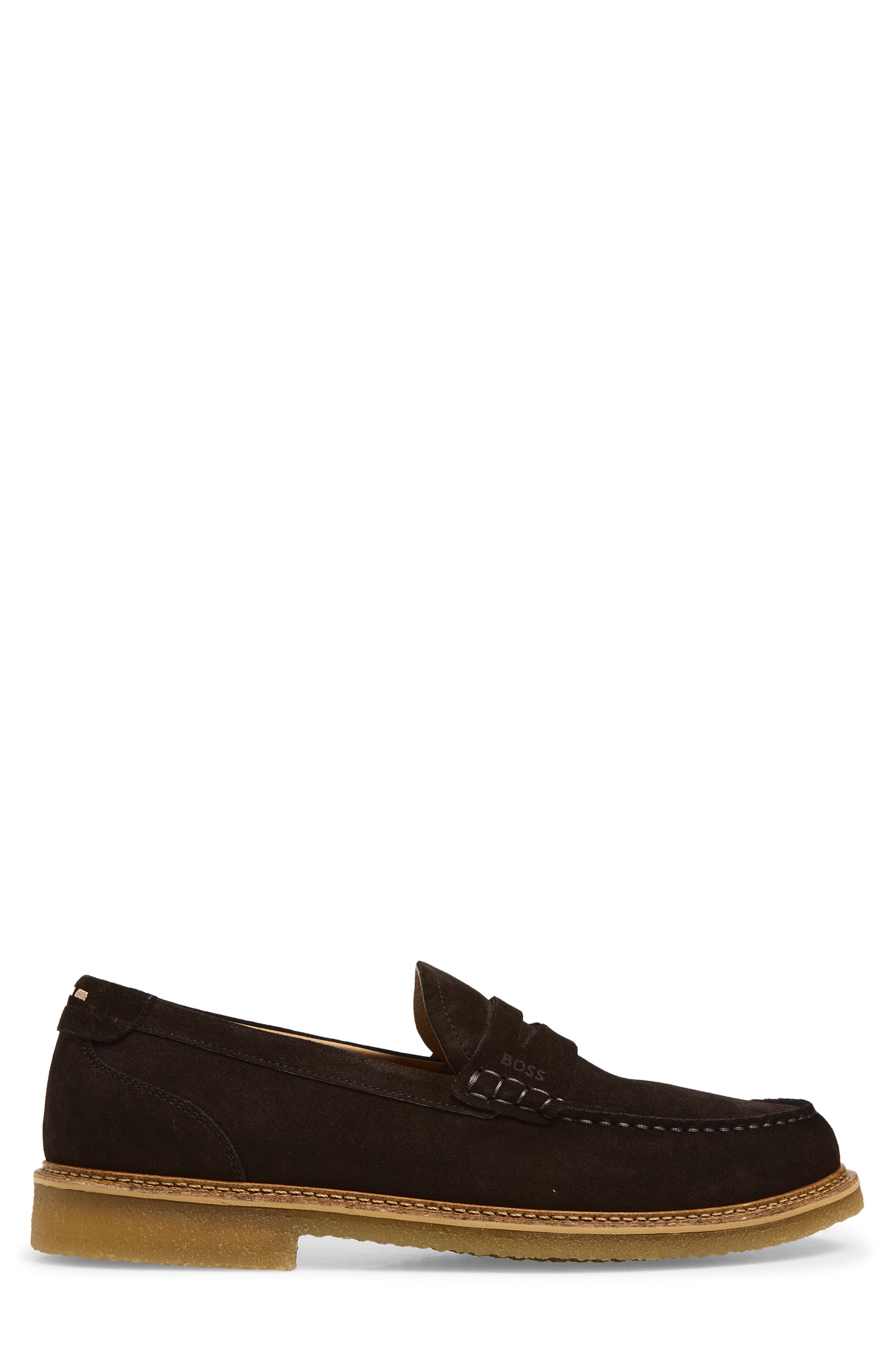 BOSS Kope Moc Toe Penny Loafer, Alternate, color, Dark Brown